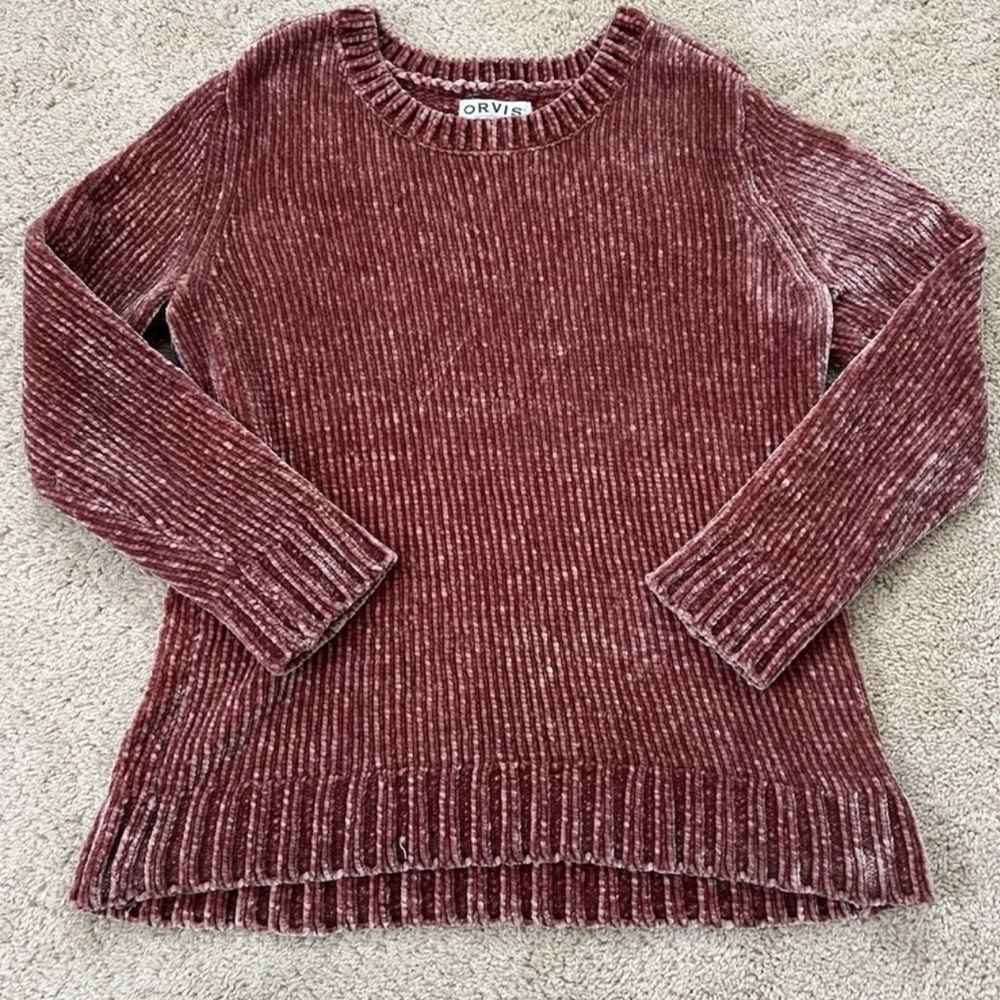Orvis Dusty Pink Sweater Size M | Cottagecore Preppy Cozy Knit
